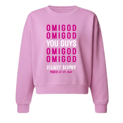 OMIGOD - Women's Garment-Dyed Mid-Length Crewneck Sweatshirt Thumbnail